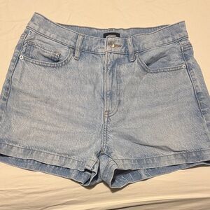 Express Light Blue Mom Jean Shorts